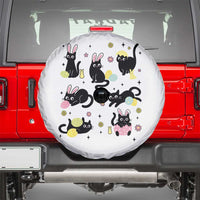 Funny Black Cat With Bunny Eggs Easter Day Spare Tire Cover