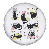 Funny Black Cat With Bunny Eggs Easter Day Spare Tire Cover
