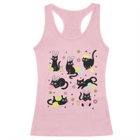 Funny Black Cat With Bunny Eggs Easter Day Racerback Tank Top