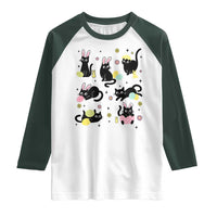 Funny Black Cat With Bunny Eggs Easter Day Raglan Shirt