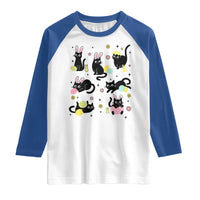 Funny Black Cat With Bunny Eggs Easter Day Raglan Shirt