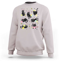Funny Black Cat With Bunny Eggs Easter Day Sweatshirt