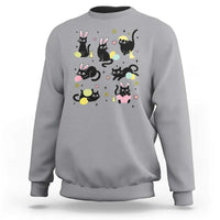 Funny Black Cat With Bunny Eggs Easter Day Sweatshirt
