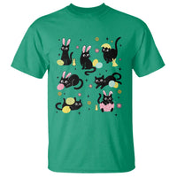 Funny Black Cat With Bunny Eggs Easter Day T Shirt