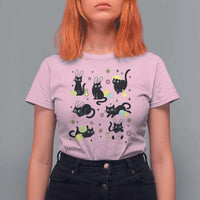 Funny Black Cat With Bunny Eggs Easter Day T Shirt For Women