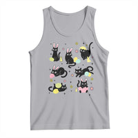 Funny Black Cat With Bunny Eggs Easter Day Tank Top