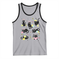 Funny Black Cat With Bunny Eggs Easter Day Tank Top