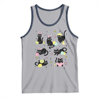 Funny Black Cat With Bunny Eggs Easter Day Tank Top