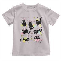 Funny Black Cat With Bunny Eggs Easter Day Toddler T Shirt