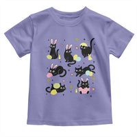 Funny Black Cat With Bunny Eggs Easter Day Toddler T Shirt