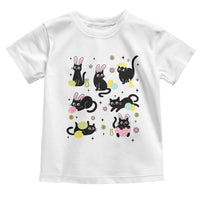 Funny Black Cat With Bunny Eggs Easter Day Toddler T Shirt