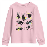 Funny Black Cat With Bunny Eggs Easter Day Youth Sweatshirt