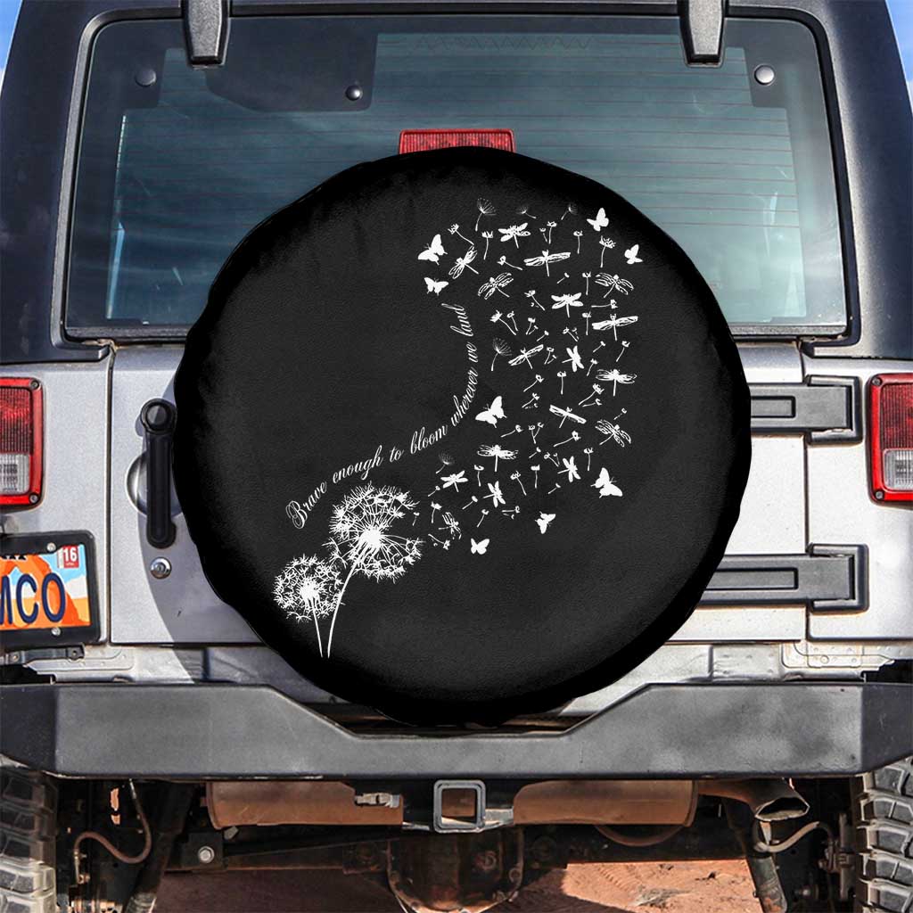 Military Child Month Spare Tire Cover Brave Enough To Bloom Wherever We Land Dandelion Flowers
