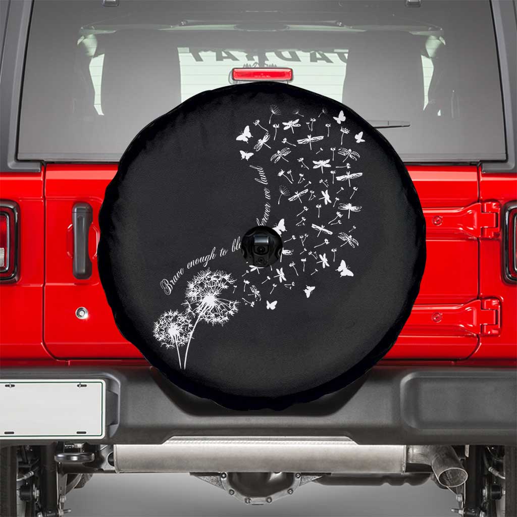 Military Child Month Spare Tire Cover Brave Enough To Bloom Wherever We Land Dandelion Flowers