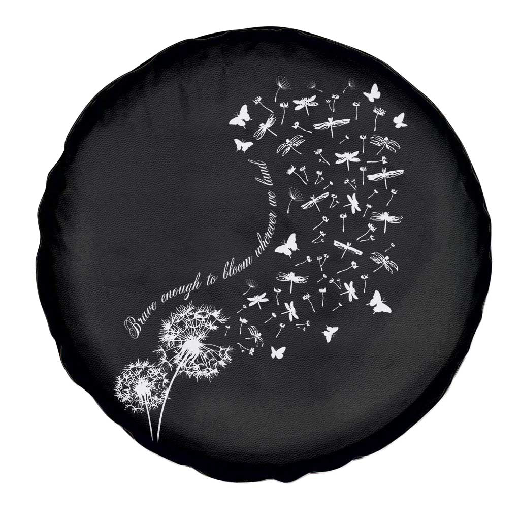Military Child Month Spare Tire Cover Brave Enough To Bloom Wherever We Land Dandelion Flowers