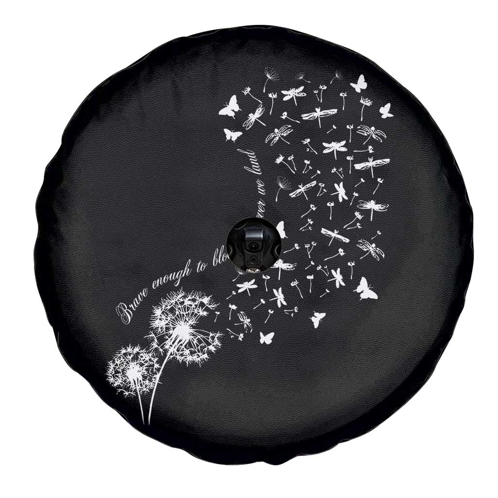 Military Child Month Spare Tire Cover Brave Enough To Bloom Wherever We Land Dandelion Flowers