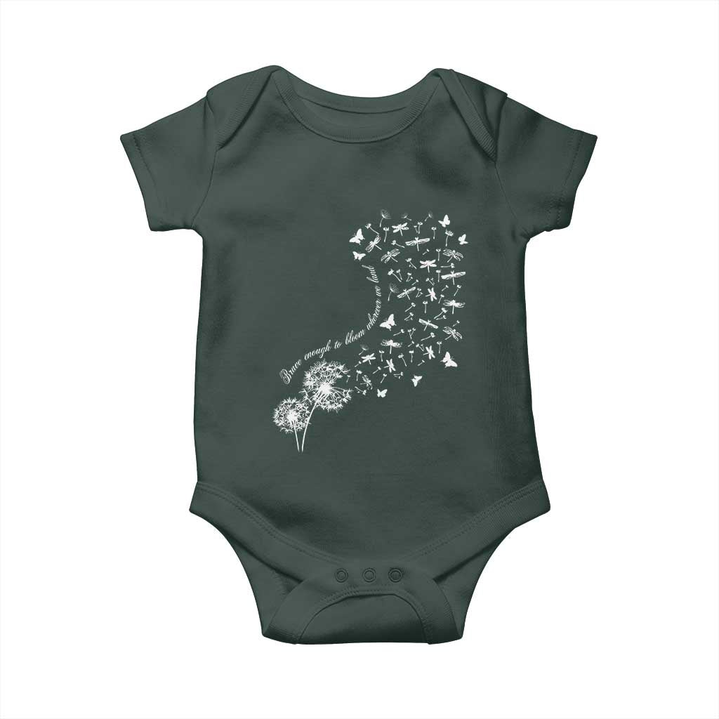 Military Child Month Baby Onesie Brave Enough To Bloom Wherever We Land Dandelion Flowers