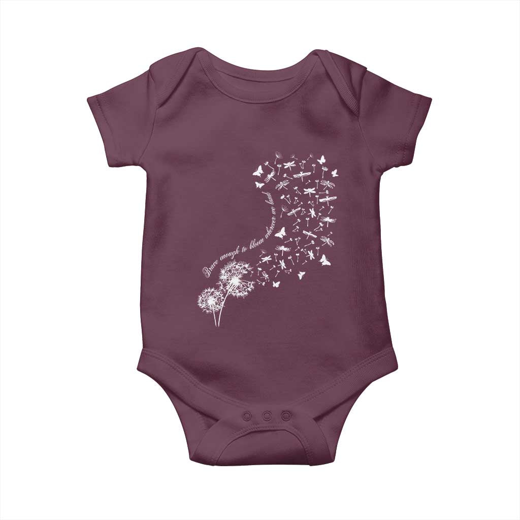 Military Child Month Baby Onesie Brave Enough To Bloom Wherever We Land Dandelion Flowers