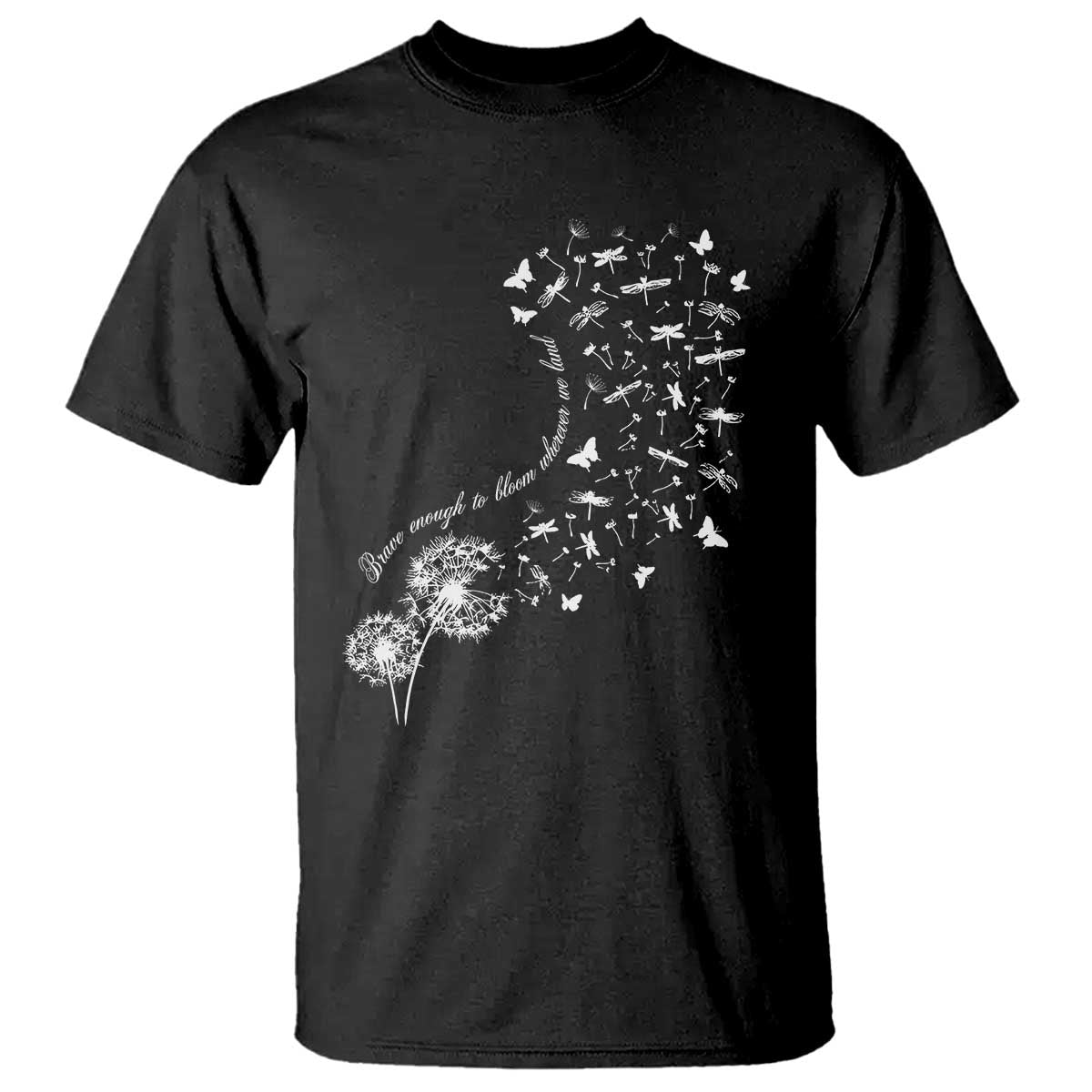 Military Child Month T Shirt Brave Enough To Bloom Wherever We Land Dandelion Flowers