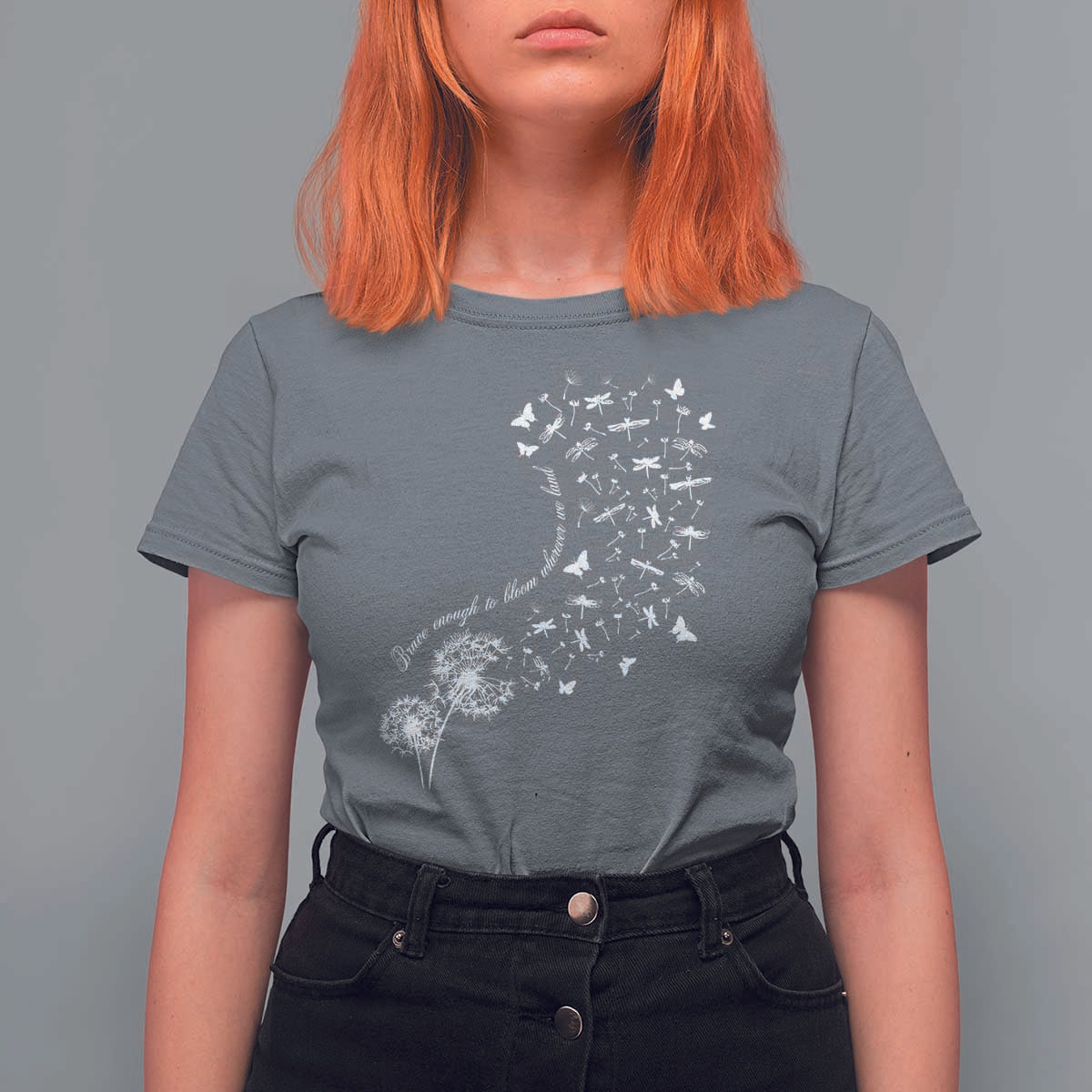 Military Child Month T Shirt For Women Brave Enough To Bloom Wherever We Land Dandelion Flowers