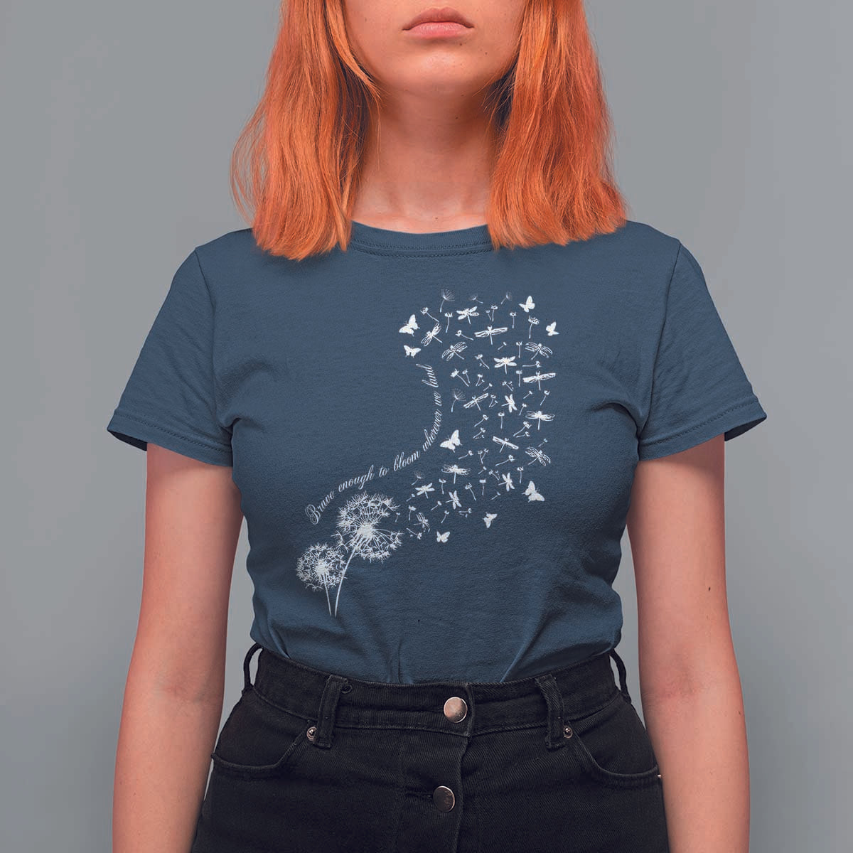 Military Child Month T Shirt For Women Brave Enough To Bloom Wherever We Land Dandelion Flowers