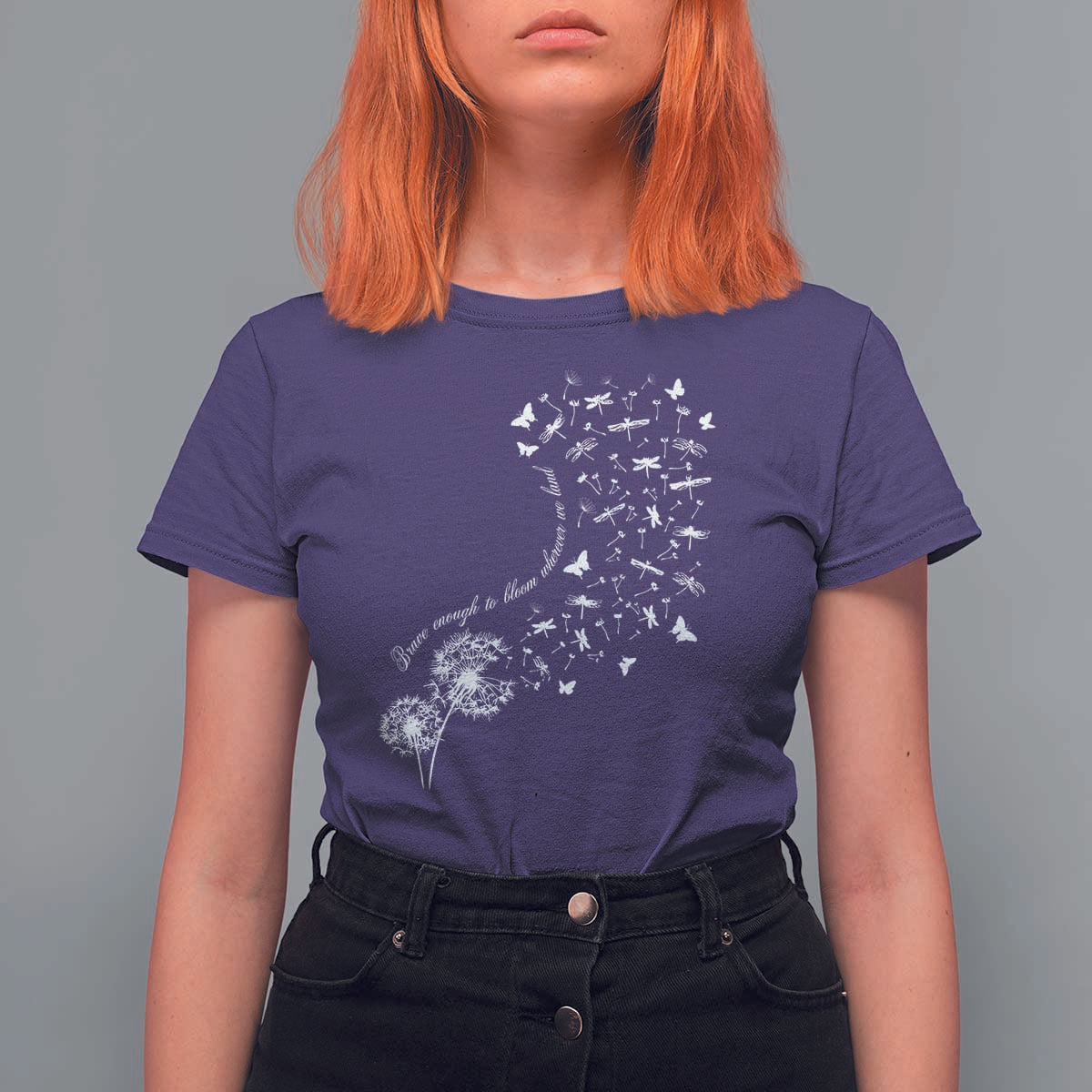 Military Child Month T Shirt For Women Brave Enough To Bloom Wherever We Land Dandelion Flowers