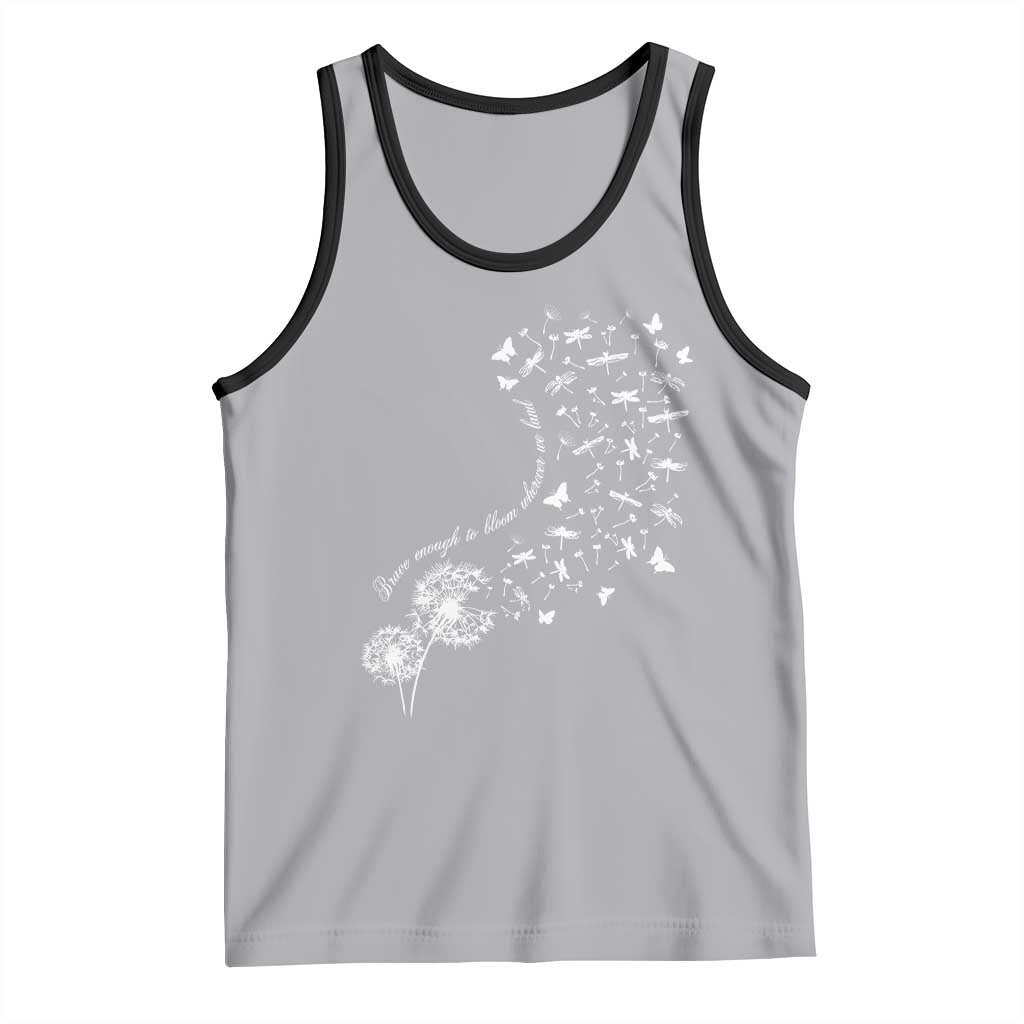 Military Child Month Tank Top Brave Enough To Bloom Wherever We Land Dandelion Flowers