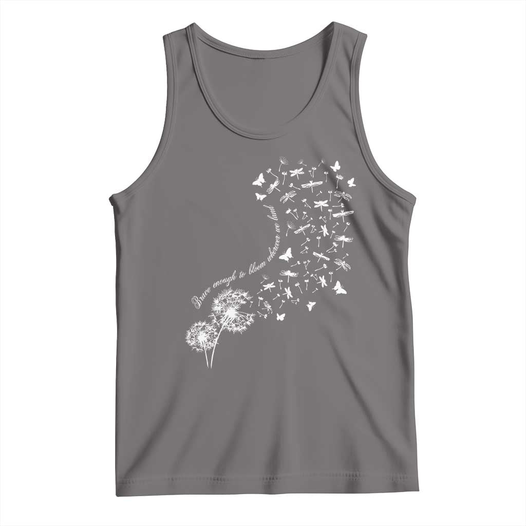 Military Child Month Tank Top Brave Enough To Bloom Wherever We Land Dandelion Flowers