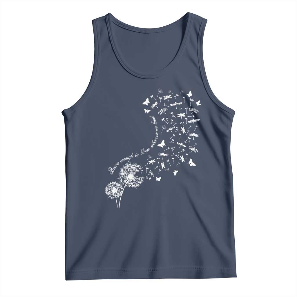 Military Child Month Tank Top Brave Enough To Bloom Wherever We Land Dandelion Flowers