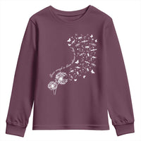 Military Child Month Youth Sweatshirt Brave Enough To Bloom Wherever We Land Dandelion Flowers
