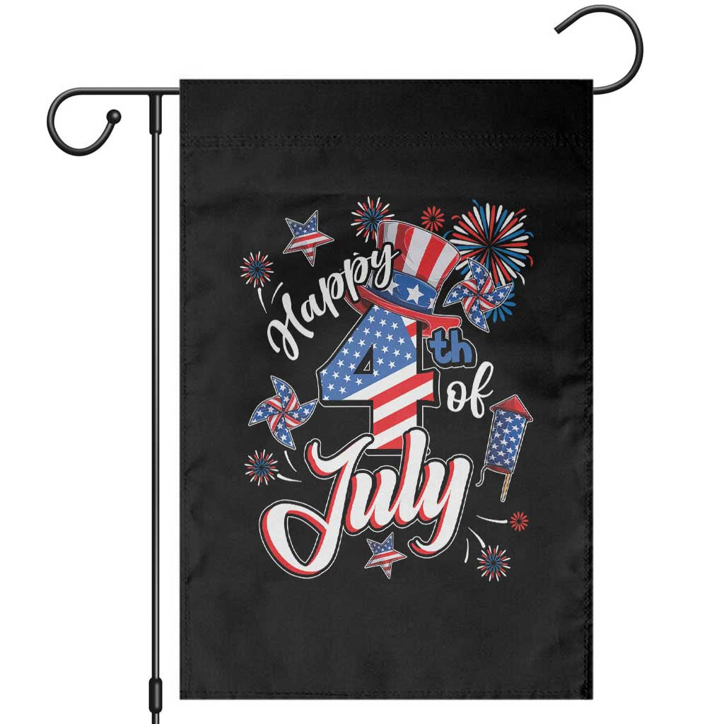 Funny Patriotic Independence Day Garden Flag Happy 4th Of July American Firework