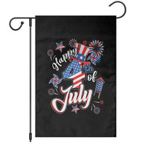 Funny Patriotic Independence Day Garden Flag Happy 4th Of July American Firework