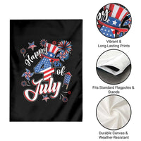 Funny Patriotic Independence Day Garden Flag Happy 4th Of July American Firework