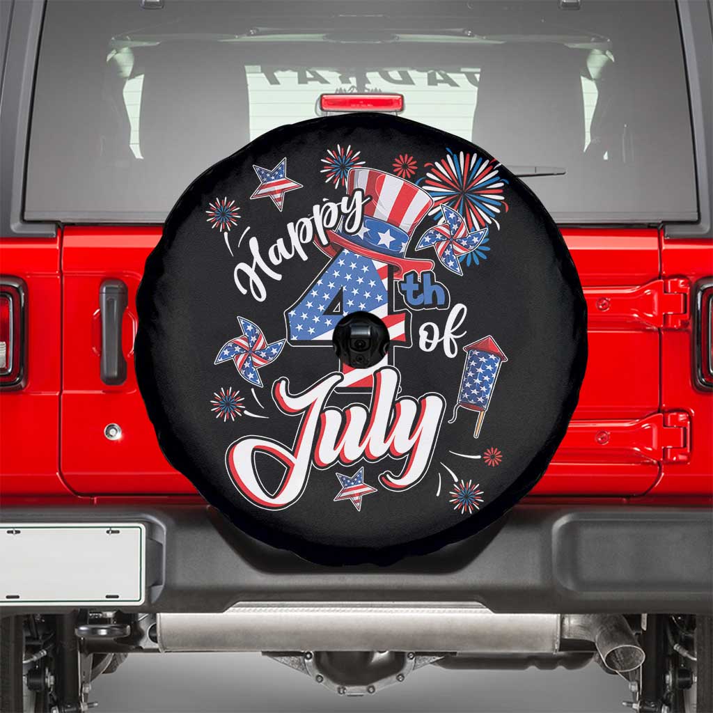 Funny Patriotic Independence Day Spare Tire Cover Happy 4th Of July American Firework