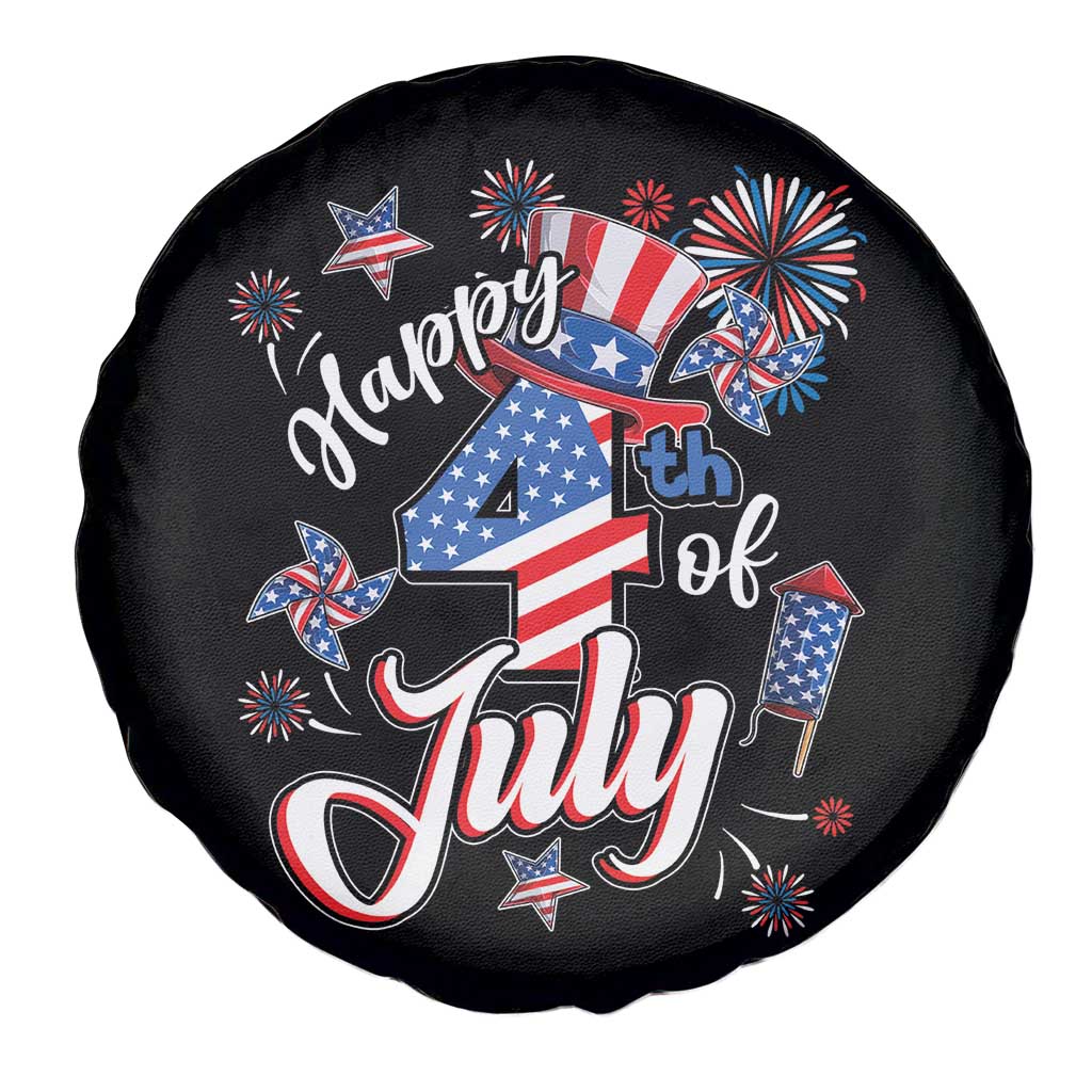 Funny Patriotic Independence Day Spare Tire Cover Happy 4th Of July American Firework