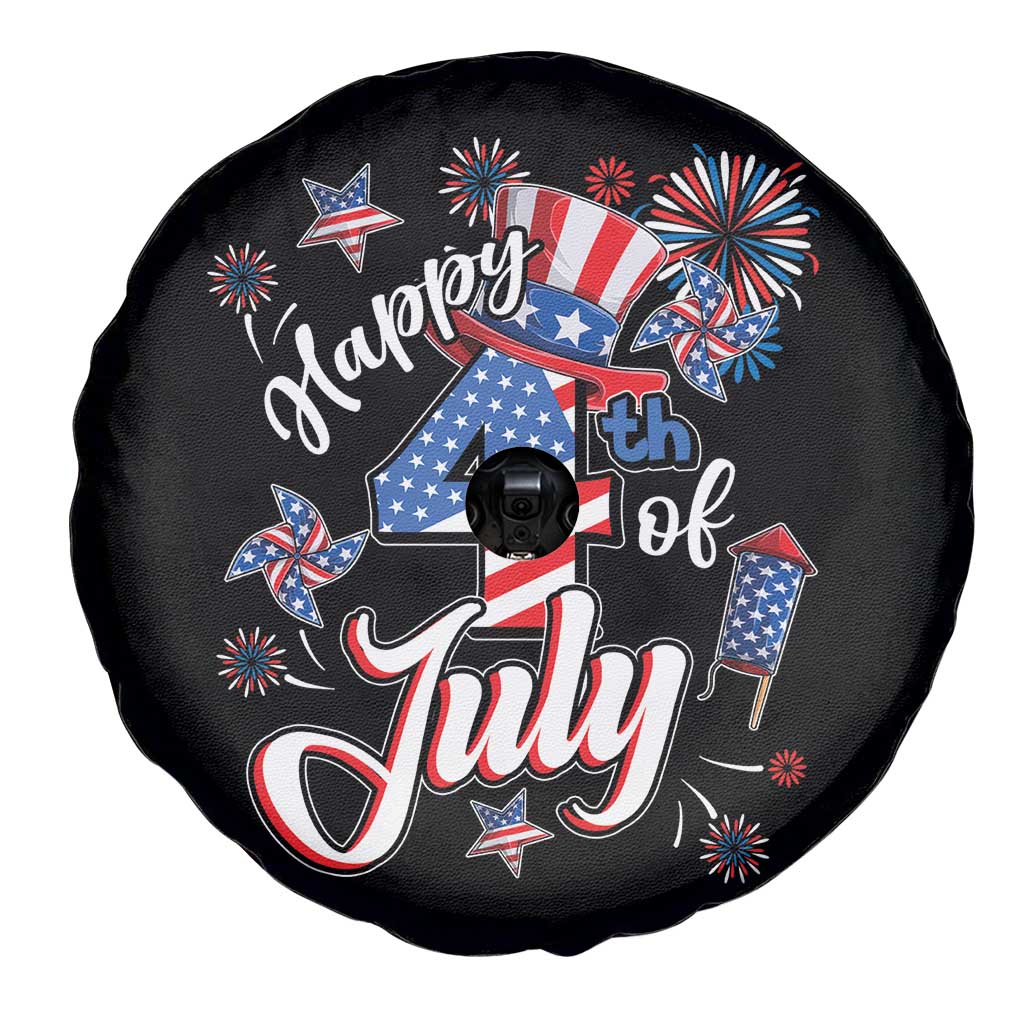 Funny Patriotic Independence Day Spare Tire Cover Happy 4th Of July American Firework