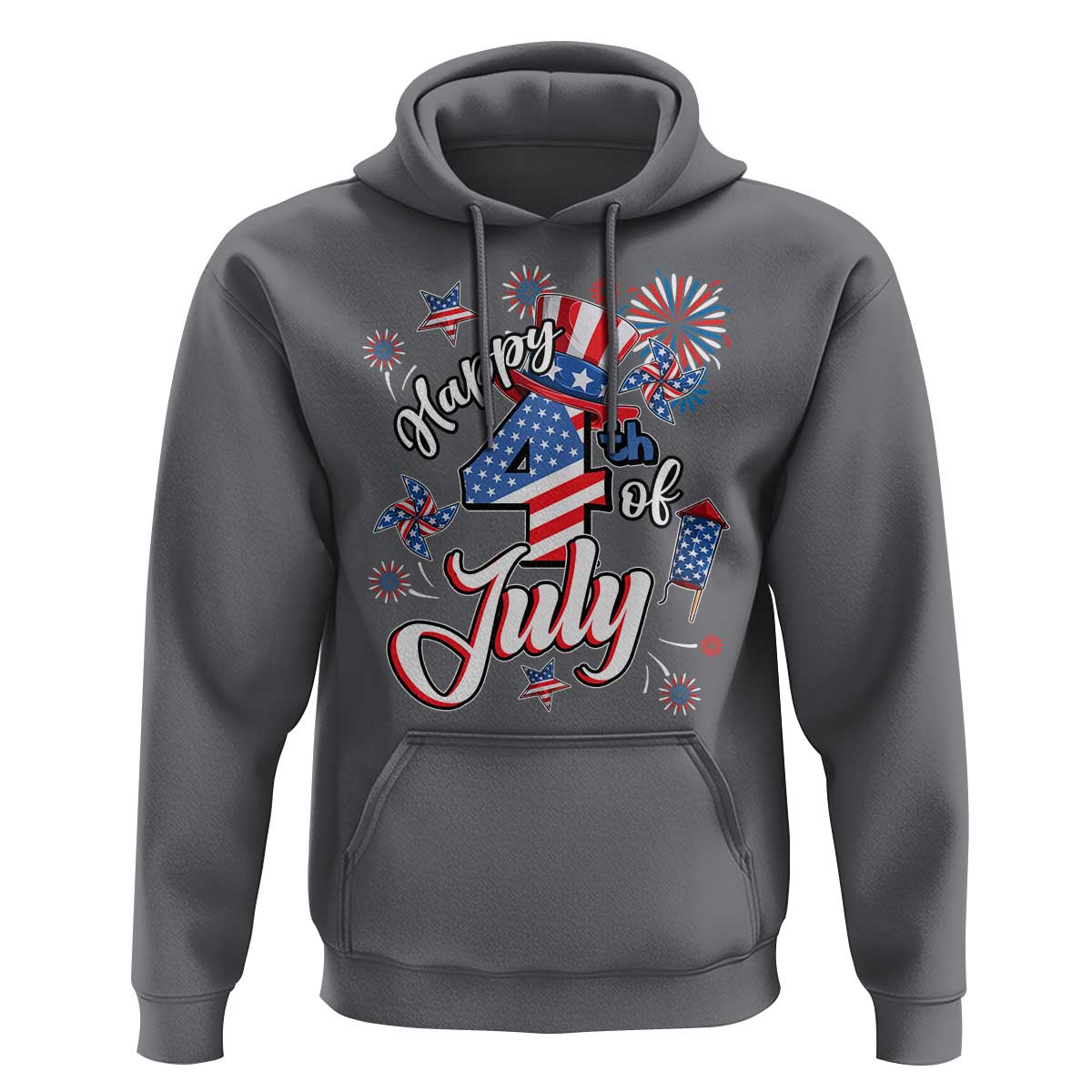 Funny Patriotic Independence Day Hoodie Happy 4th Of July American Firework - Wonder Print Shop
