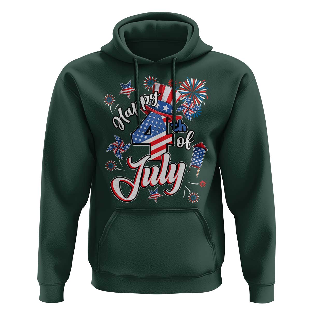 Funny Patriotic Independence Day Hoodie Happy 4th Of July American Firework - Wonder Print Shop