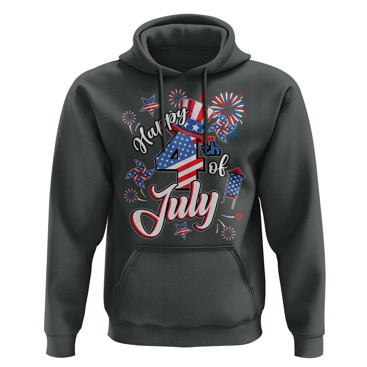 Funny Patriotic Independence Day Hoodie Happy 4th Of July American Firework - Wonder Print Shop