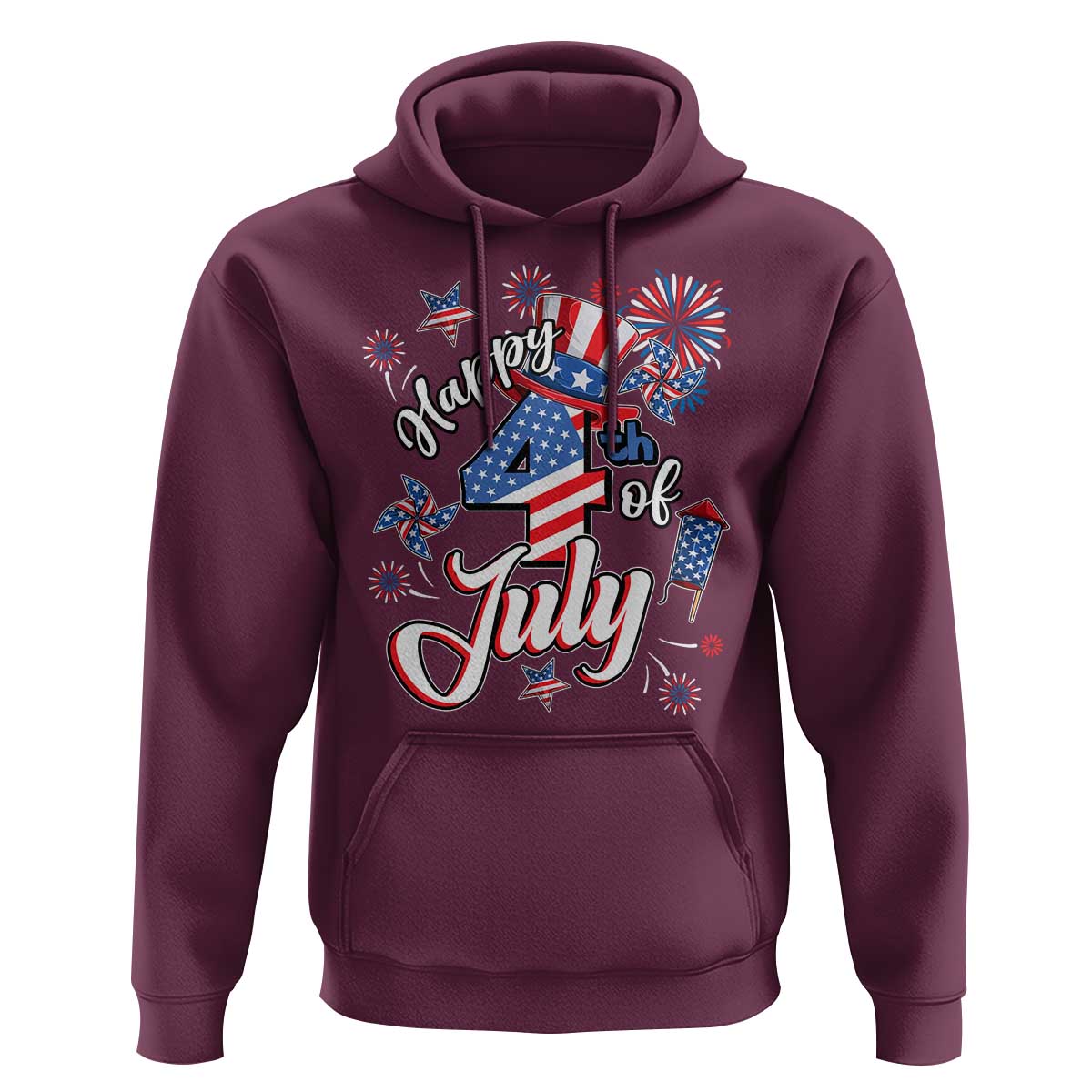 Funny Patriotic Independence Day Hoodie Happy 4th Of July American Firework - Wonder Print Shop