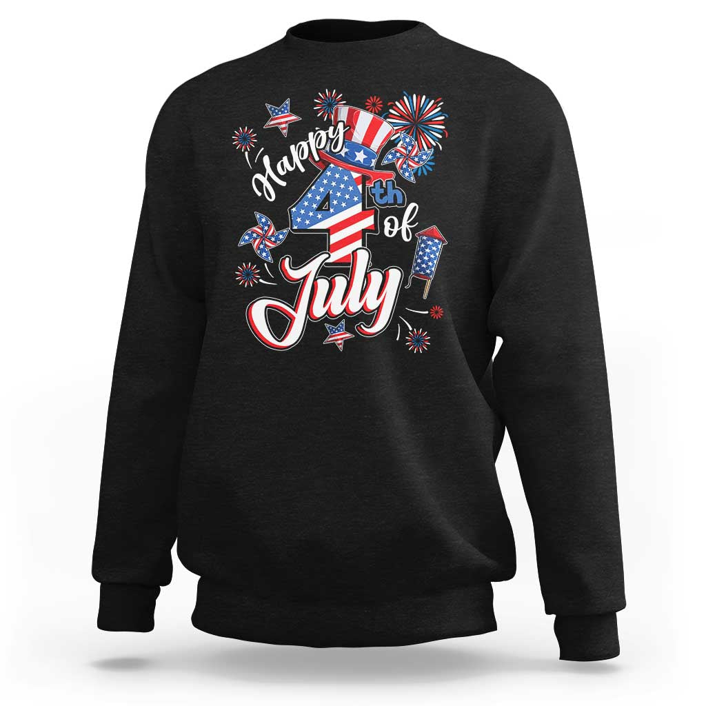 Funny Patriotic Independence Day Sweatshirt Happy 4th Of July American Firework - Wonder Print Shop