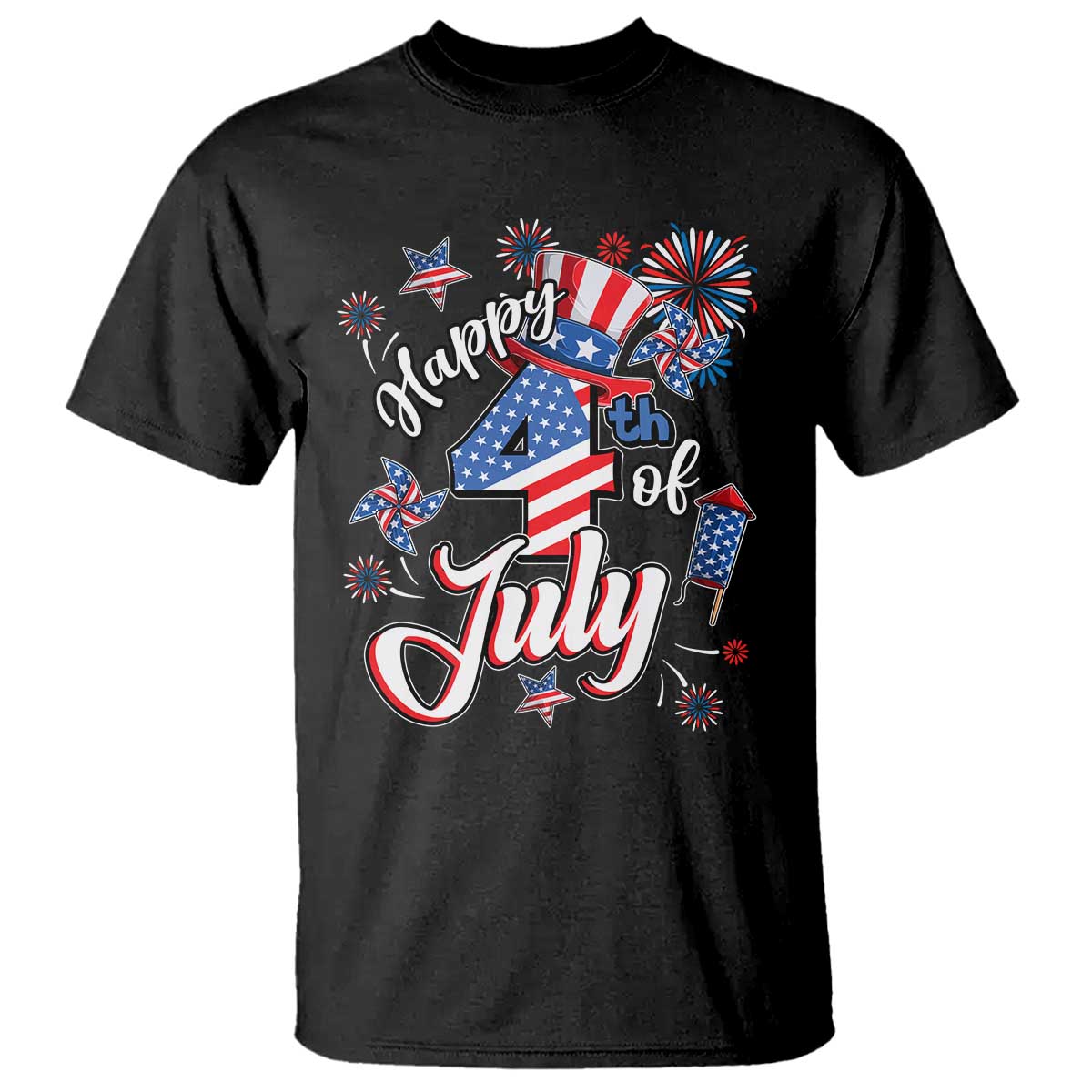 Funny Patriotic Independence Day T Shirt Happy 4th Of July American Firework - Wonder Print Shop