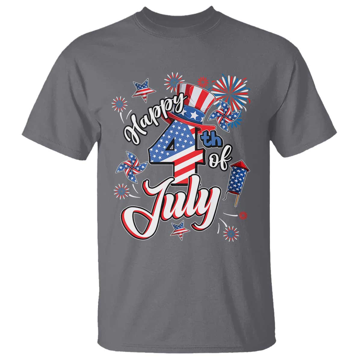 Funny Patriotic Independence Day T Shirt Happy 4th Of July American Firework - Wonder Print Shop