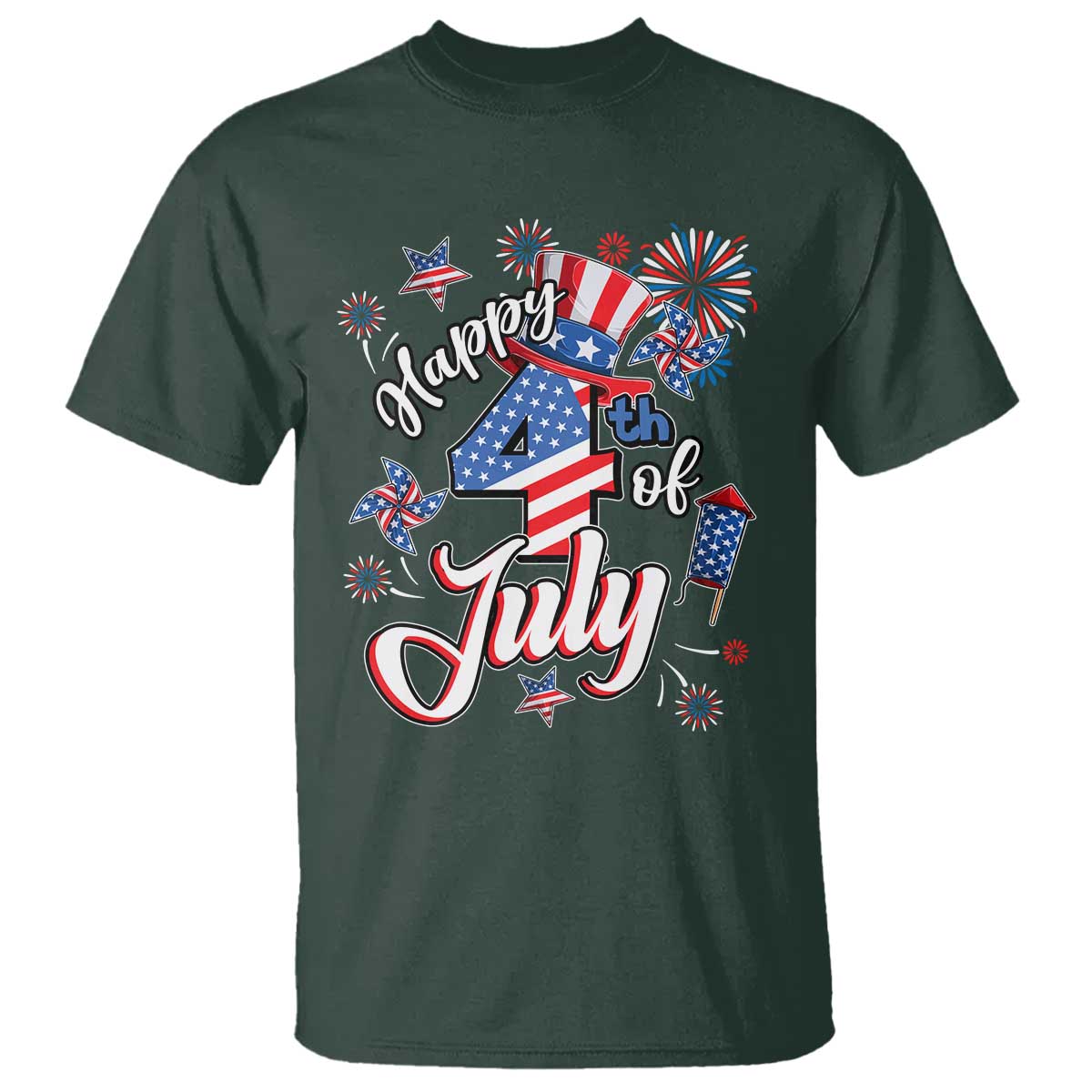 Funny Patriotic Independence Day T Shirt Happy 4th Of July American Firework - Wonder Print Shop