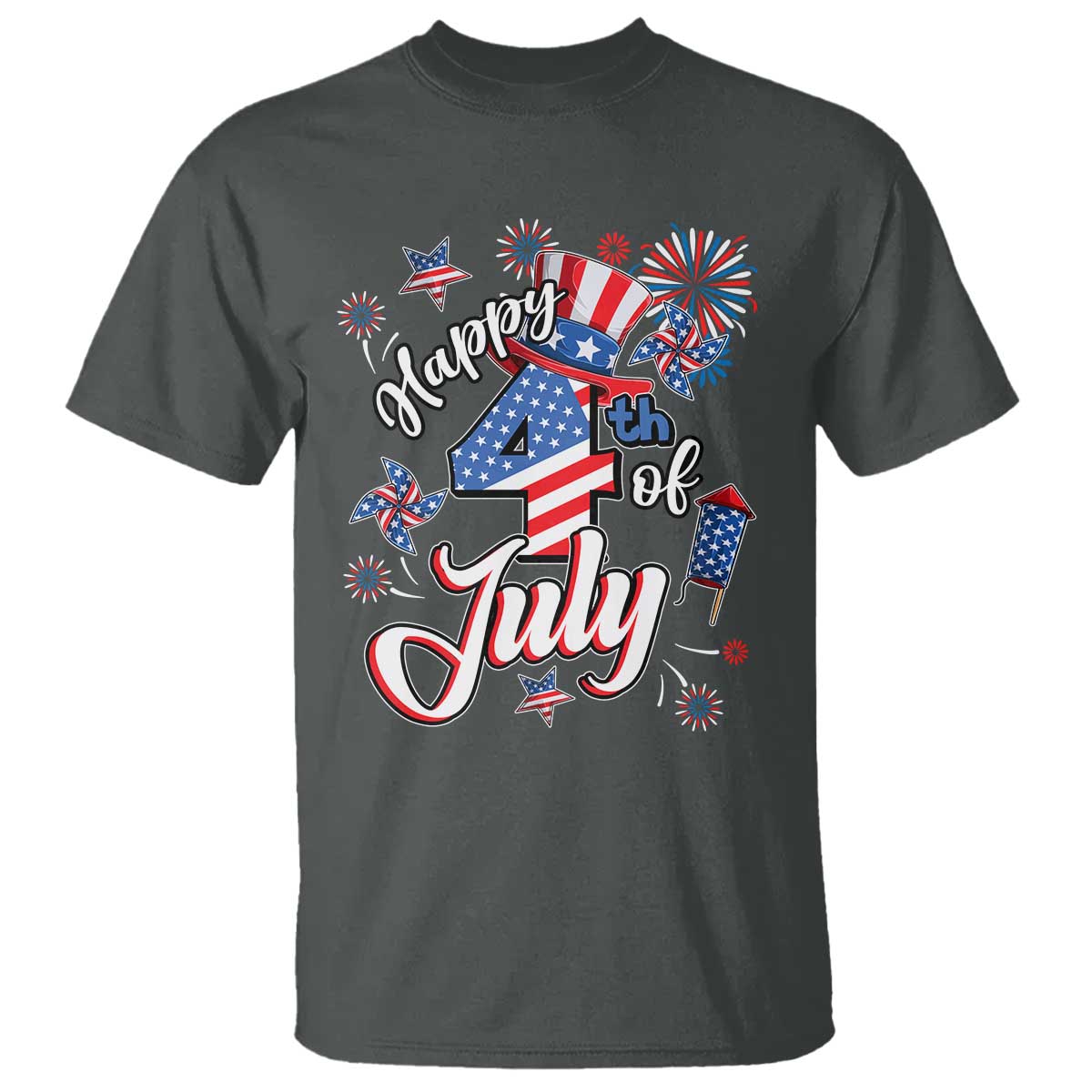 Funny Patriotic Independence Day T Shirt Happy 4th Of July American Firework - Wonder Print Shop