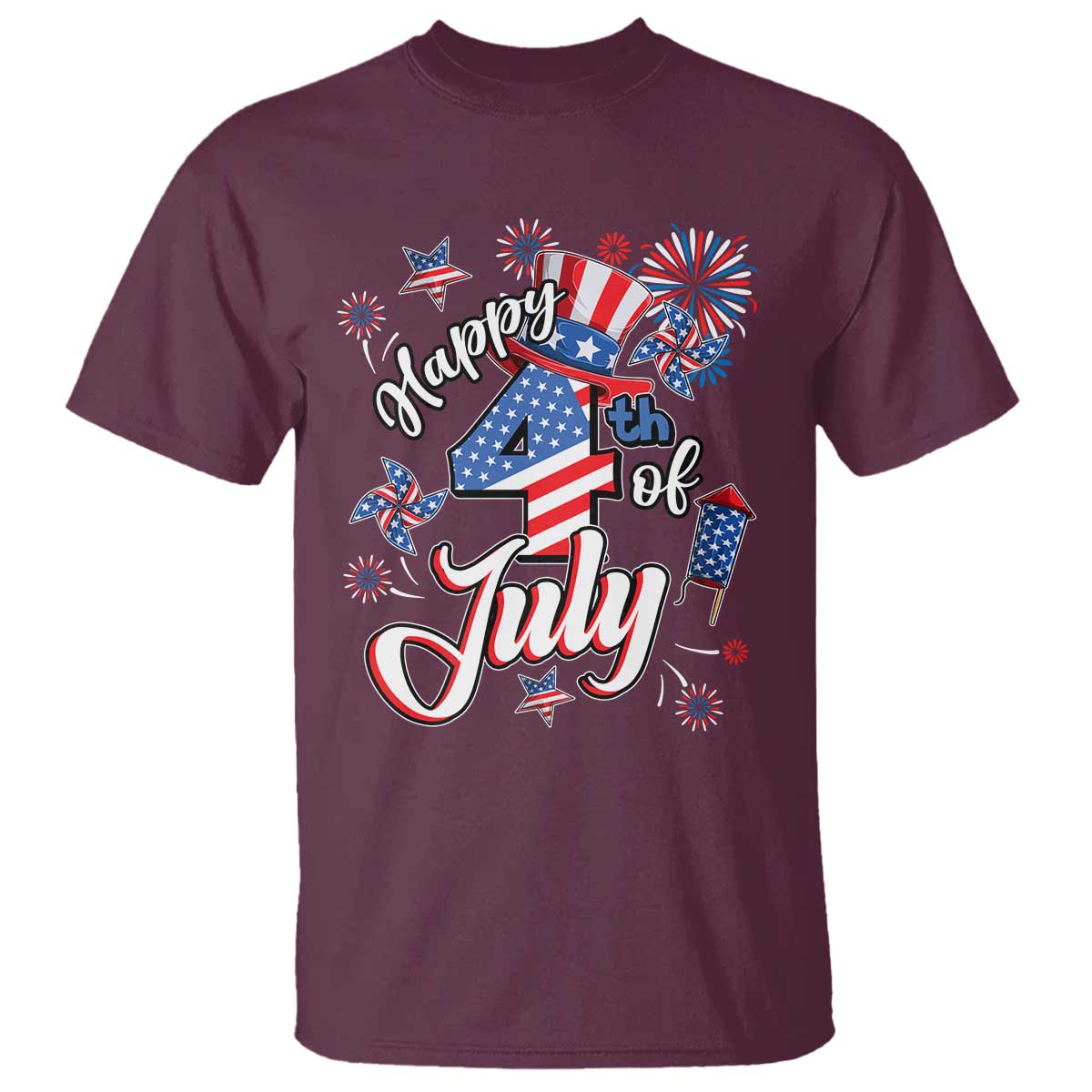 Funny Patriotic Independence Day T Shirt Happy 4th Of July American Firework - Wonder Print Shop