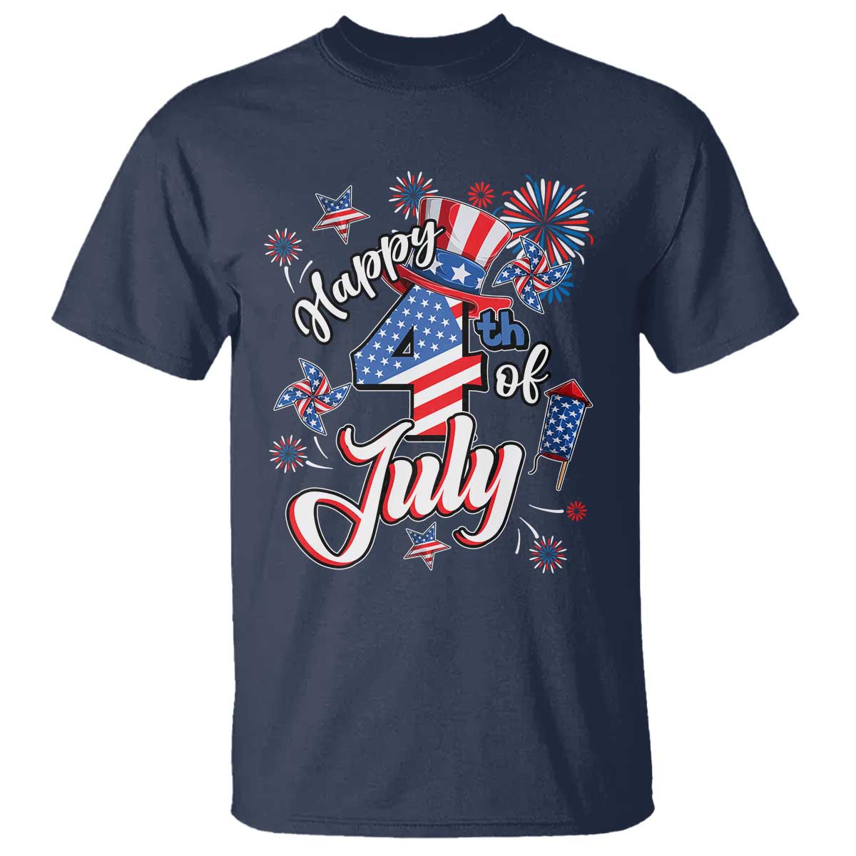 Funny Patriotic Independence Day T Shirt Happy 4th Of July American Firework - Wonder Print Shop