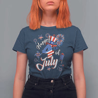 Funny Patriotic Independence Day T Shirt For Women Happy 4th Of July American Firework - Wonder Print Shop