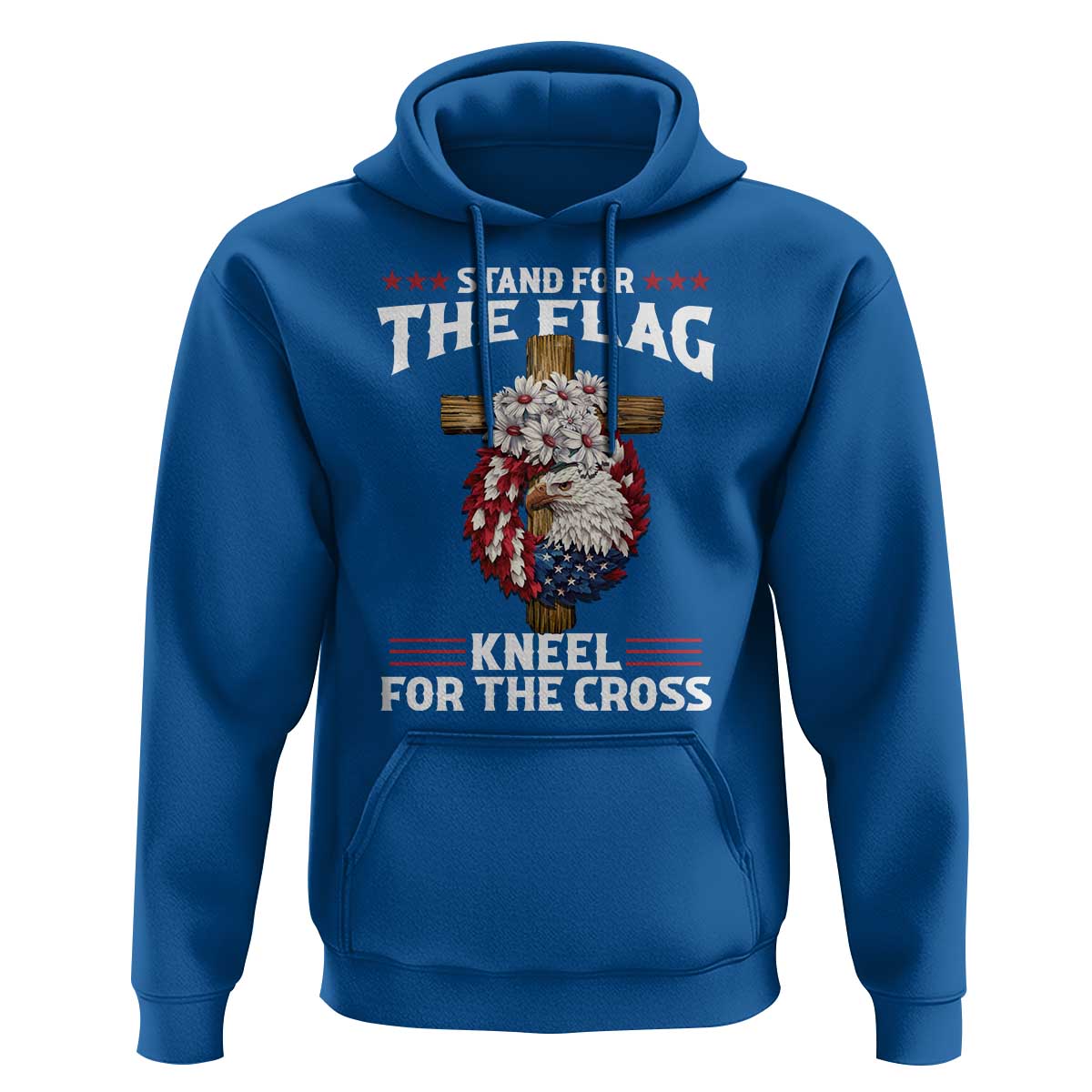 Christian Faith Hoodie 4th Of July Stand For The Flag Kneel For The Cross USA Flag - Wonder Print Shop