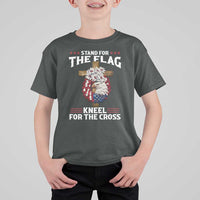 Christian Faith T Shirt For Kid 4th Of July Stand For The Flag Kneel For The Cross USA Flag - Wonder Print Shop